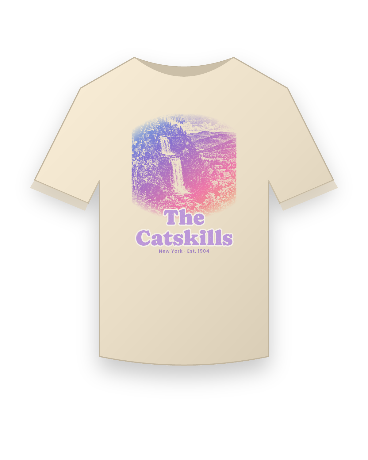 The Catskills Gorge Falls Classic Tee in Natural