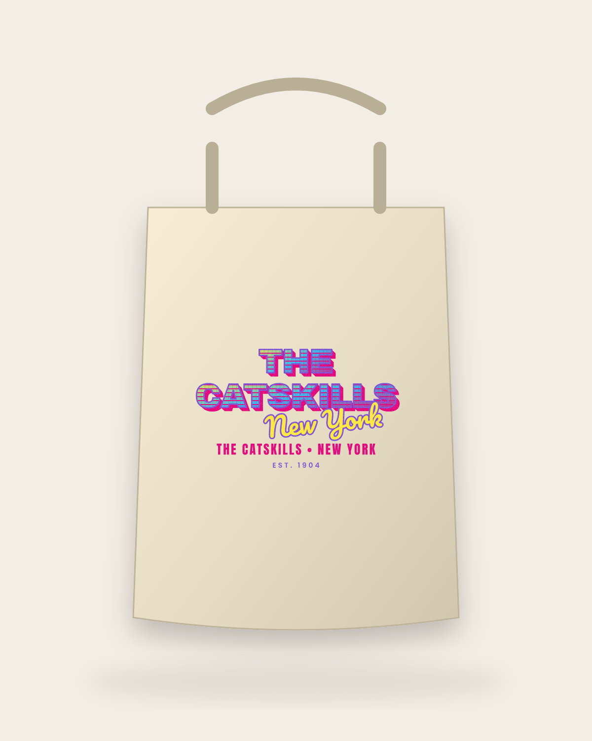 The Catskills Music TV Canvas Tote in Beige