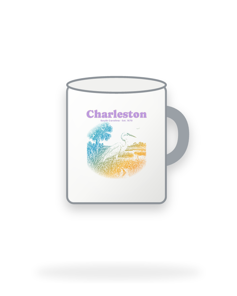 Charleston Marsh Egret Enamel Camp Mug