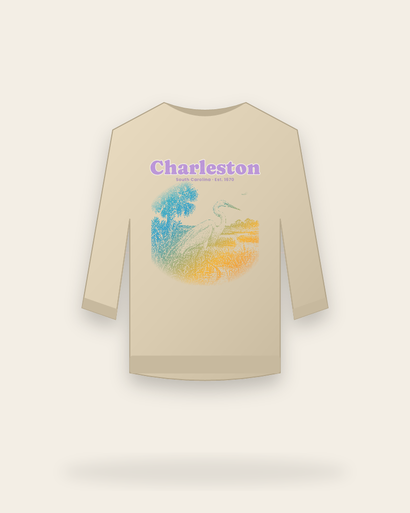 Charleston Marsh Egret Crewneck Sweatshirt