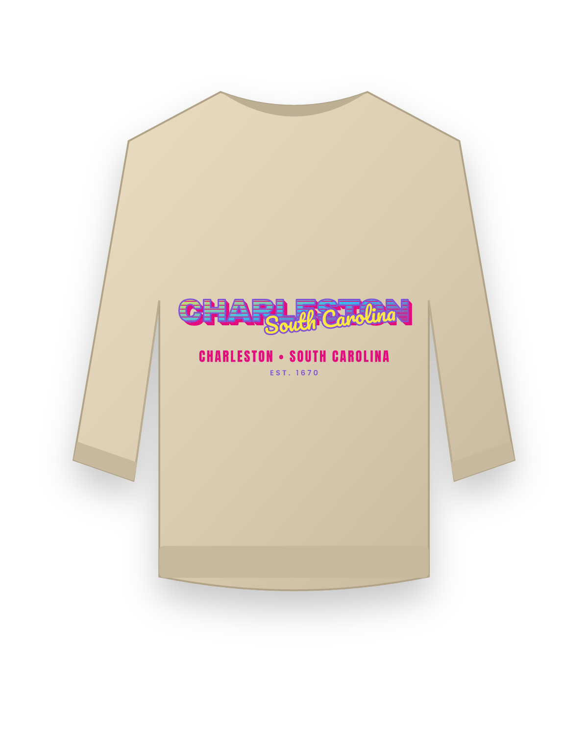 Charleston Music TV Crewneck Sweatshirt in Sand