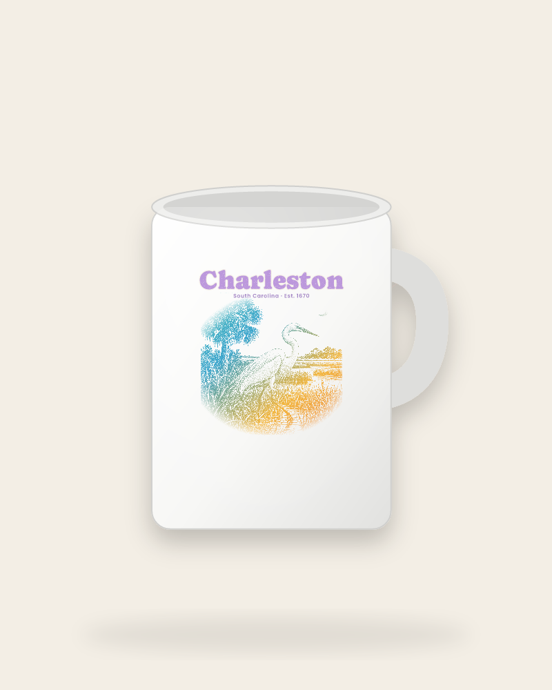 Charleston Marsh Egret Ceramic Mug 15oz