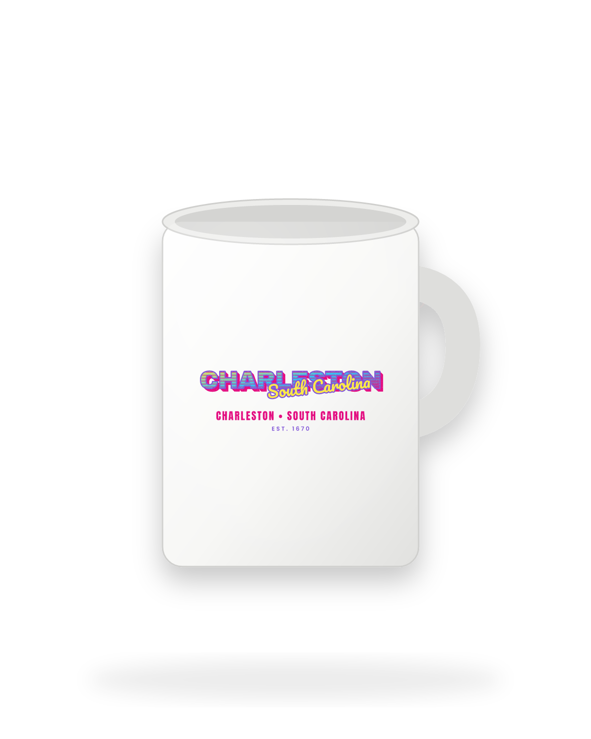 Charleston Music TV Ceramic Mug 15oz in White