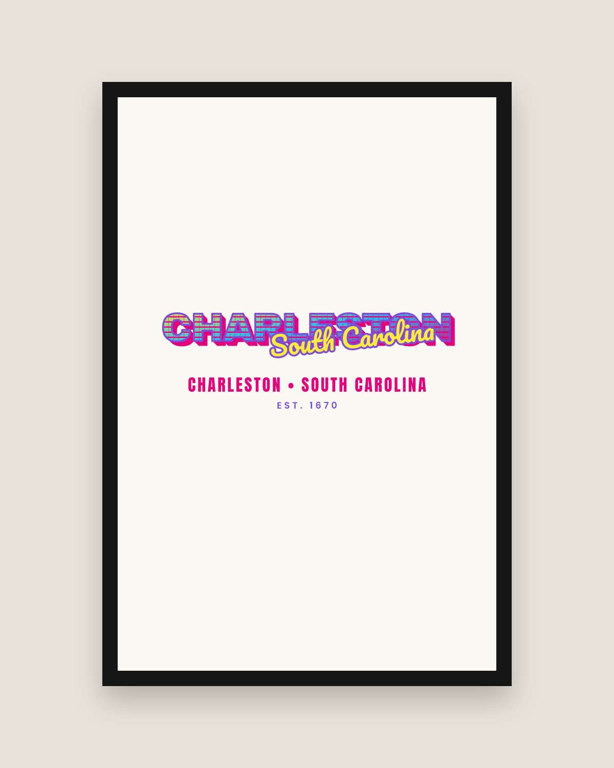 Charleston Music TV Matte Poster in White