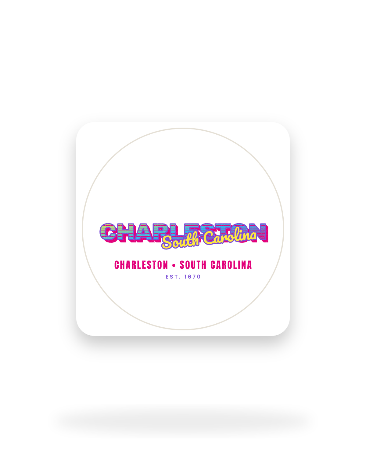 Charleston Music TV Kiss-Cut Sticker in White