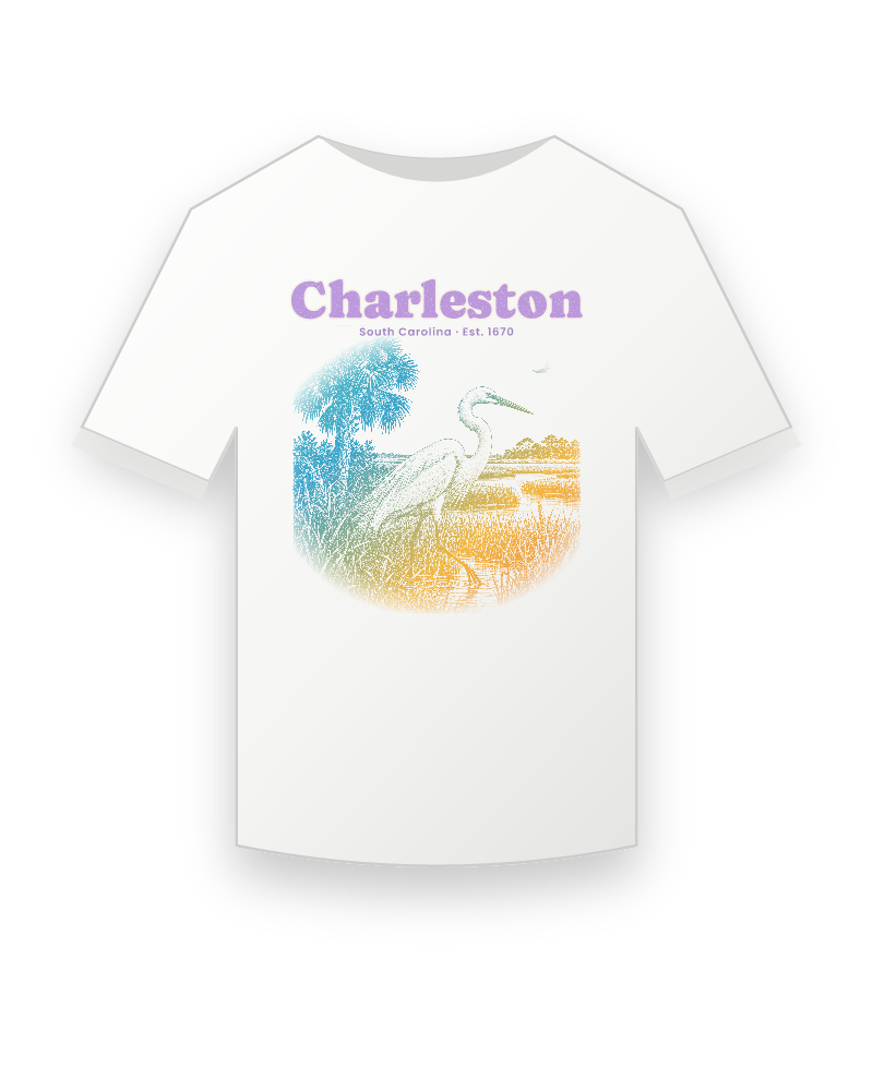 Charleston Marsh Egret Youth Tee