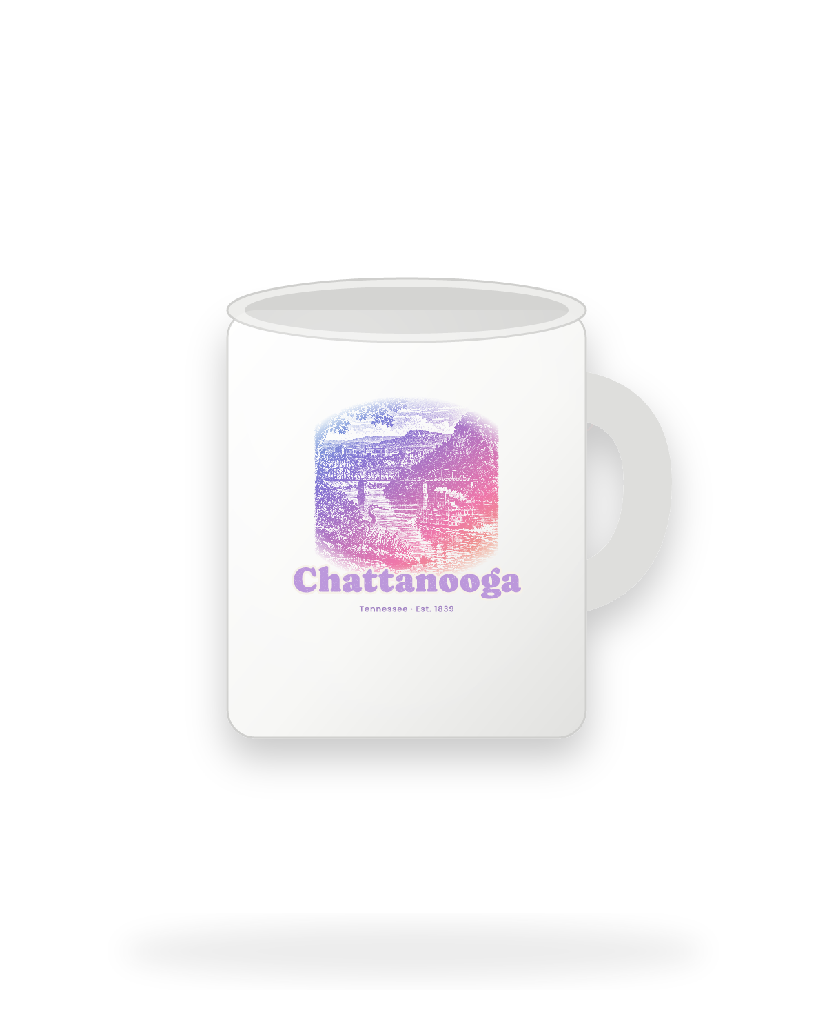Chattanooga River Bend Ceramic Mug 11oz in White