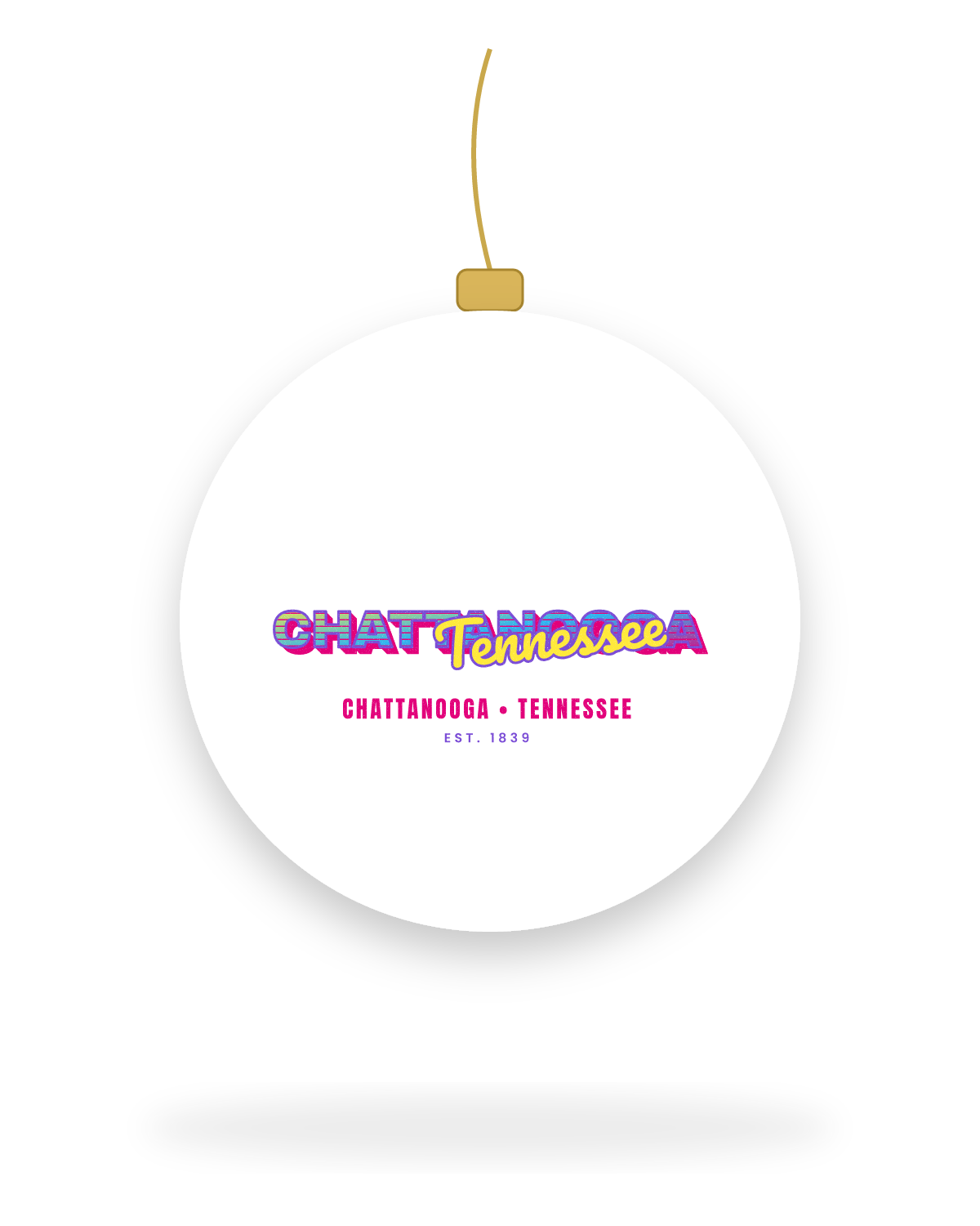 Chattanooga Music TV Ceramic Ornament in White