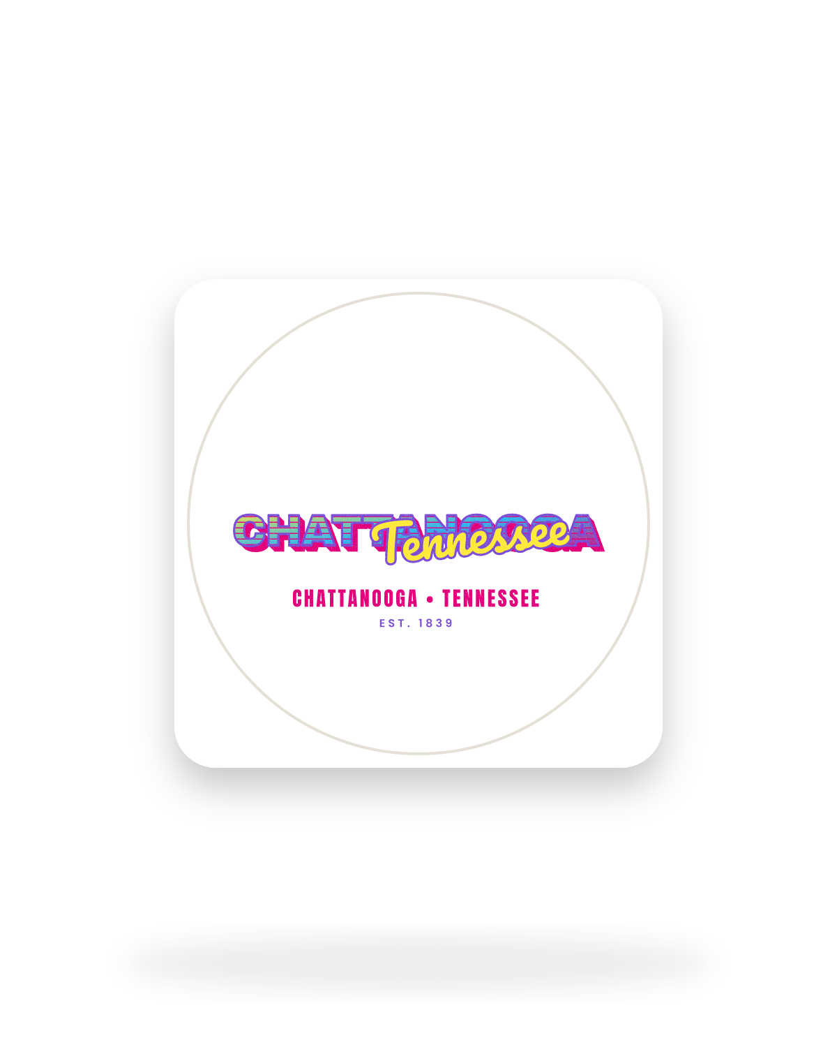 Chattanooga Music TV Kiss-Cut Sticker in White