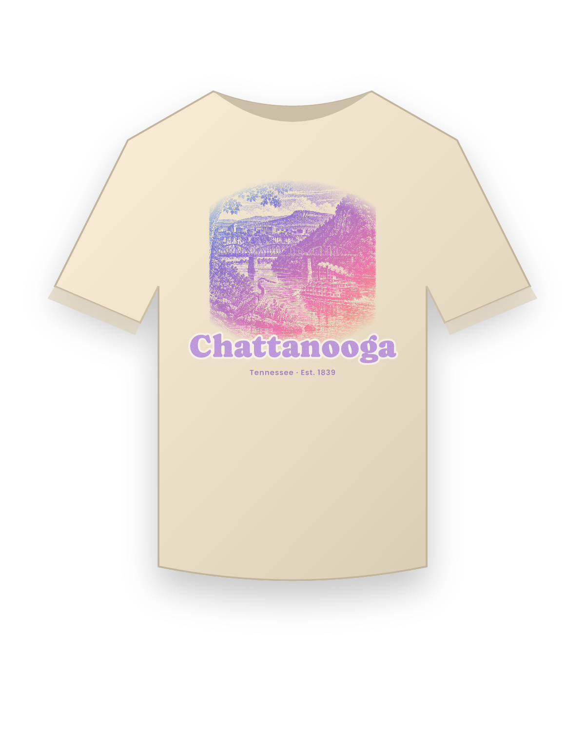 Chattanooga River Bend Classic Tee in Natural