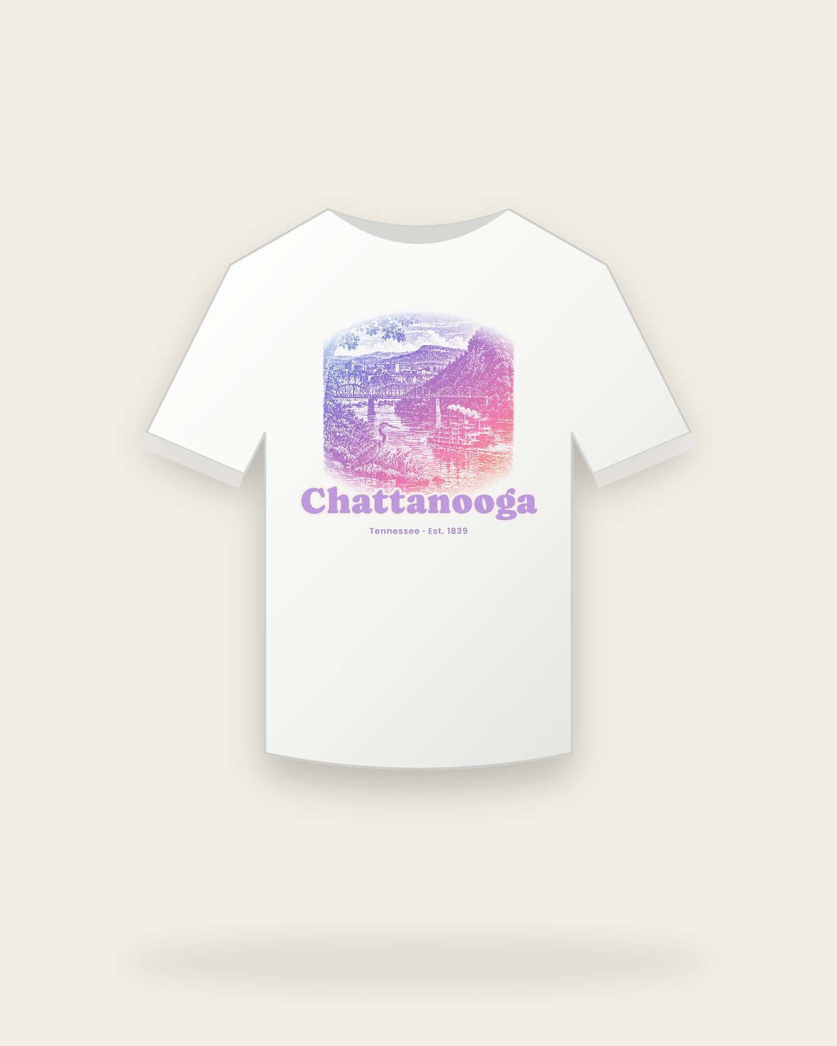 Chattanooga River Bend Youth Tee in White