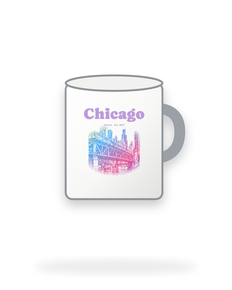 Chicago The L Train Enamel Camp Mug