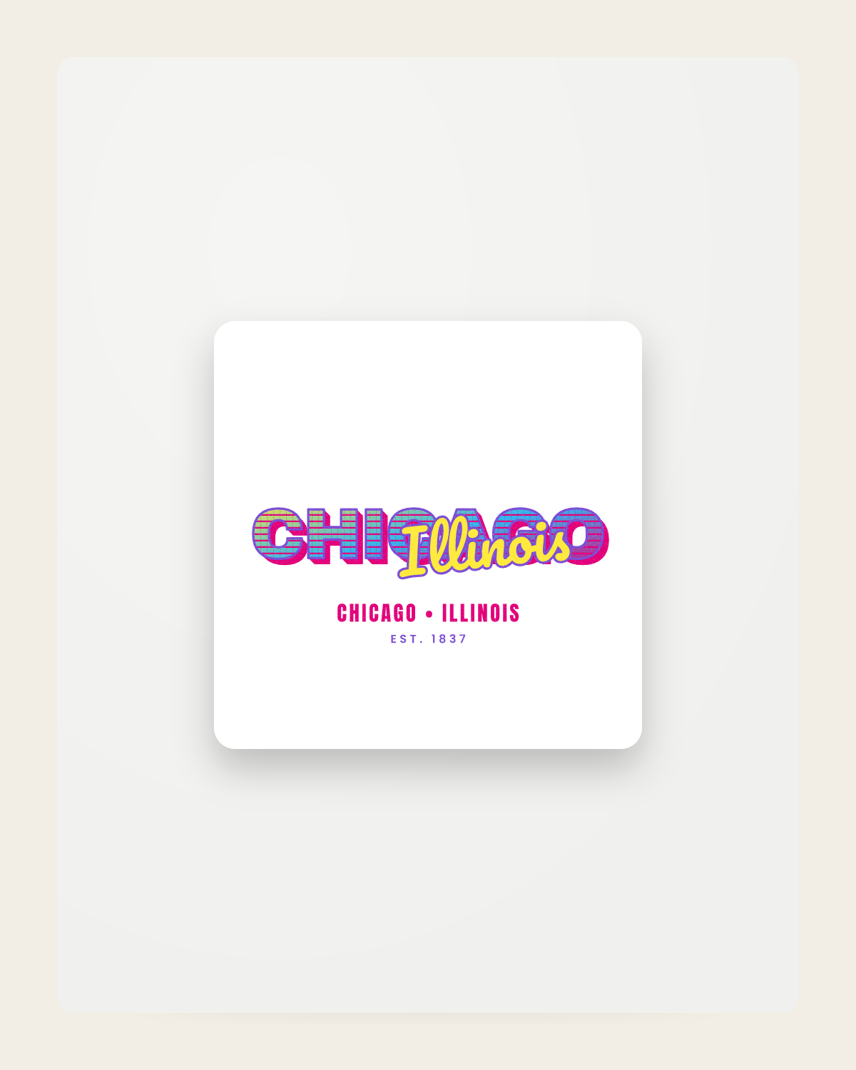 Chicago Music TV Fridge Magnet in White