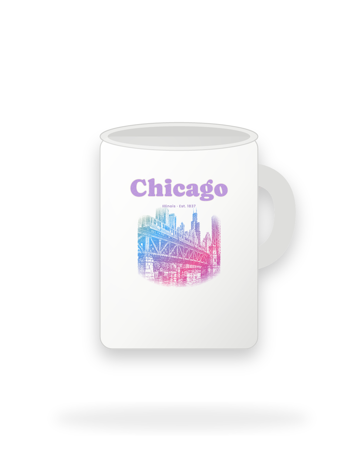 Chicago The L Train Ceramic Mug 15oz in White