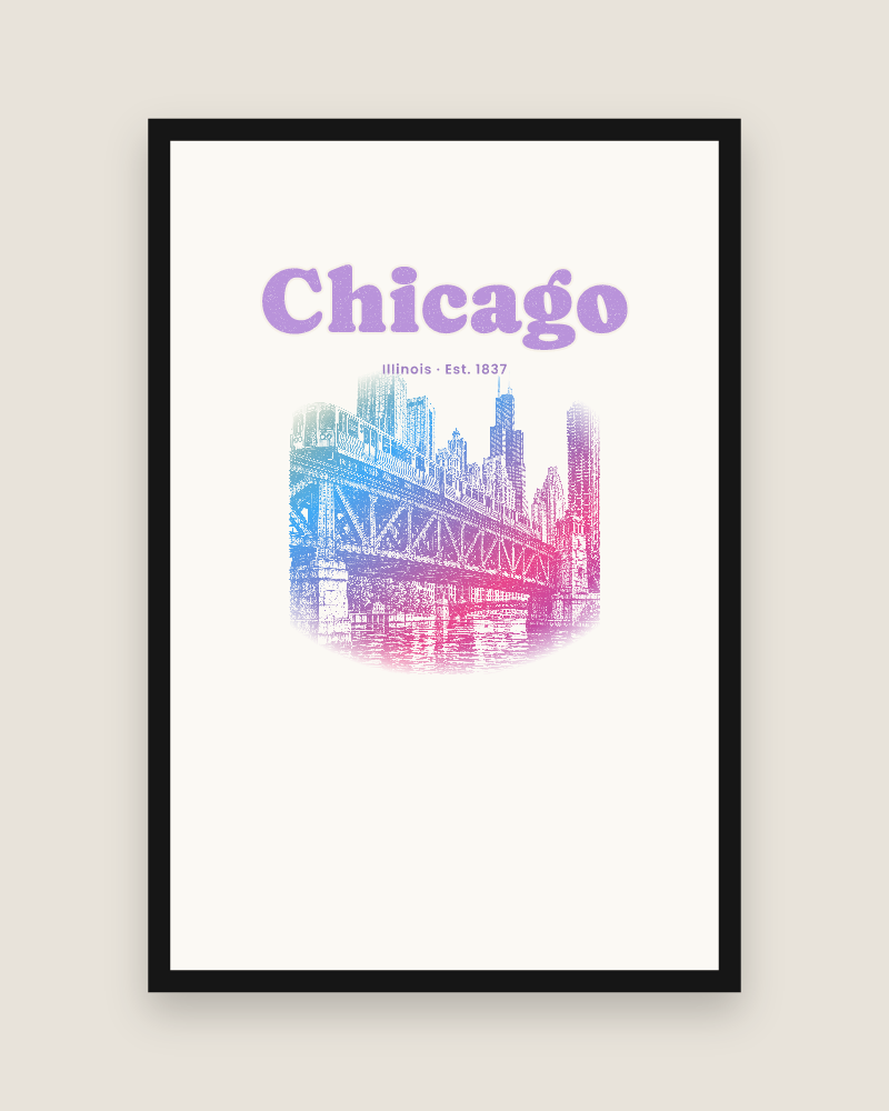 Chicago The L Train Matte Poster