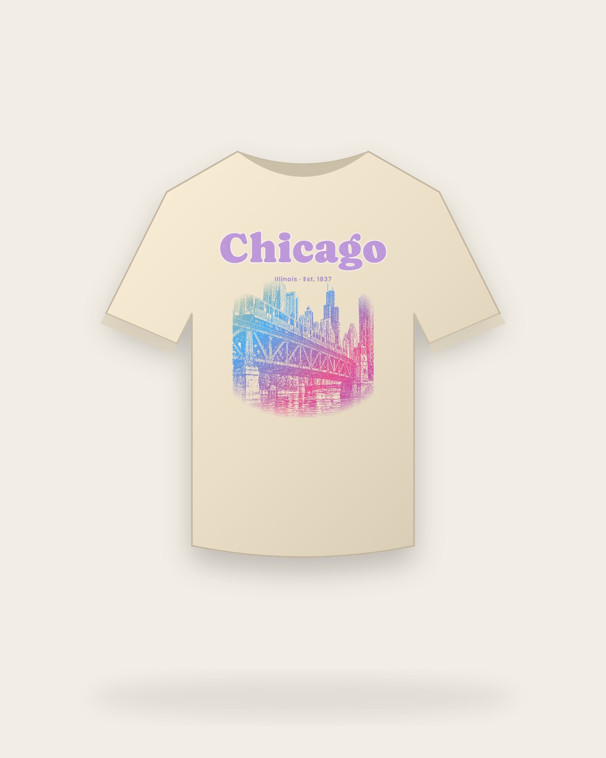 Chicago The L Train Classic Tee in Natural
