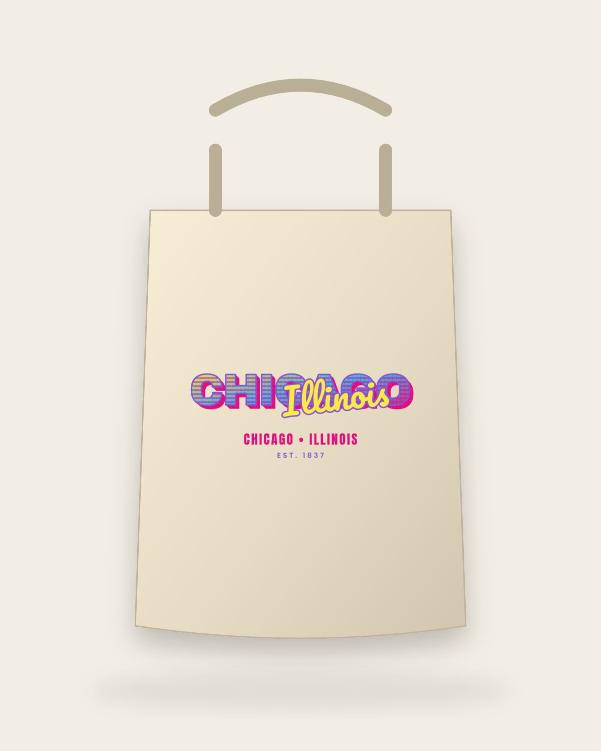 Chicago Music TV Canvas Tote in Beige