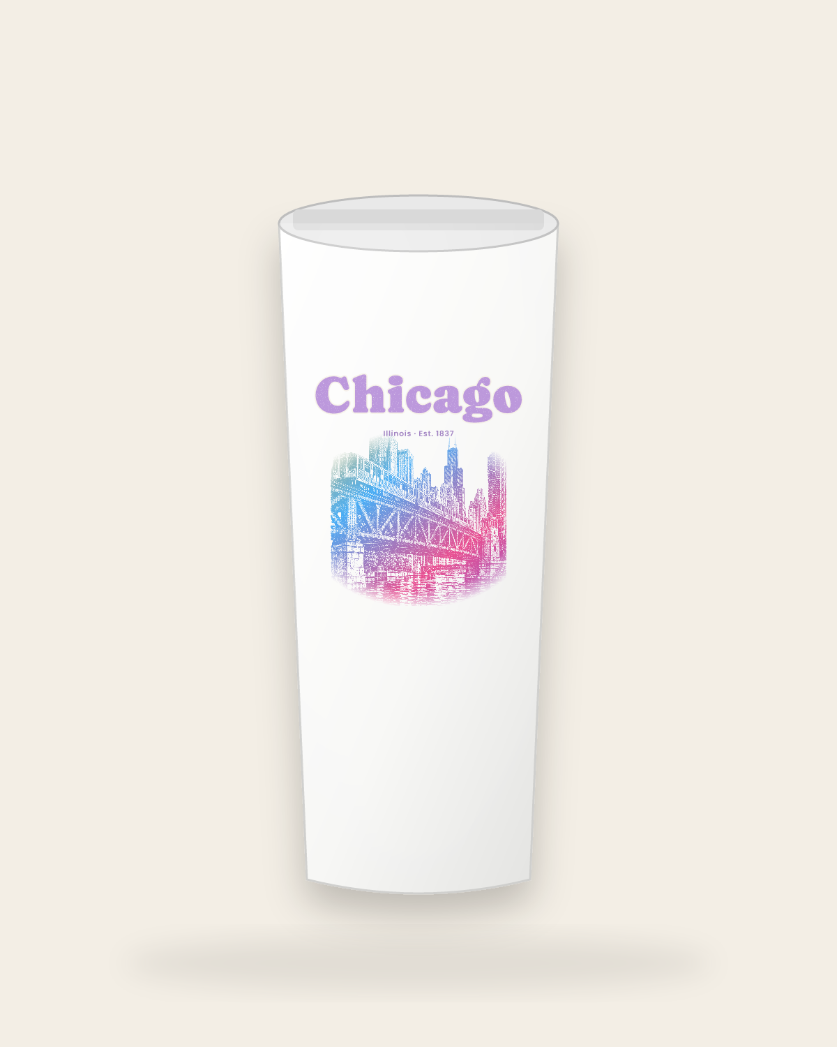 Chicago The L Train Insulated Tumbler 20oz in White