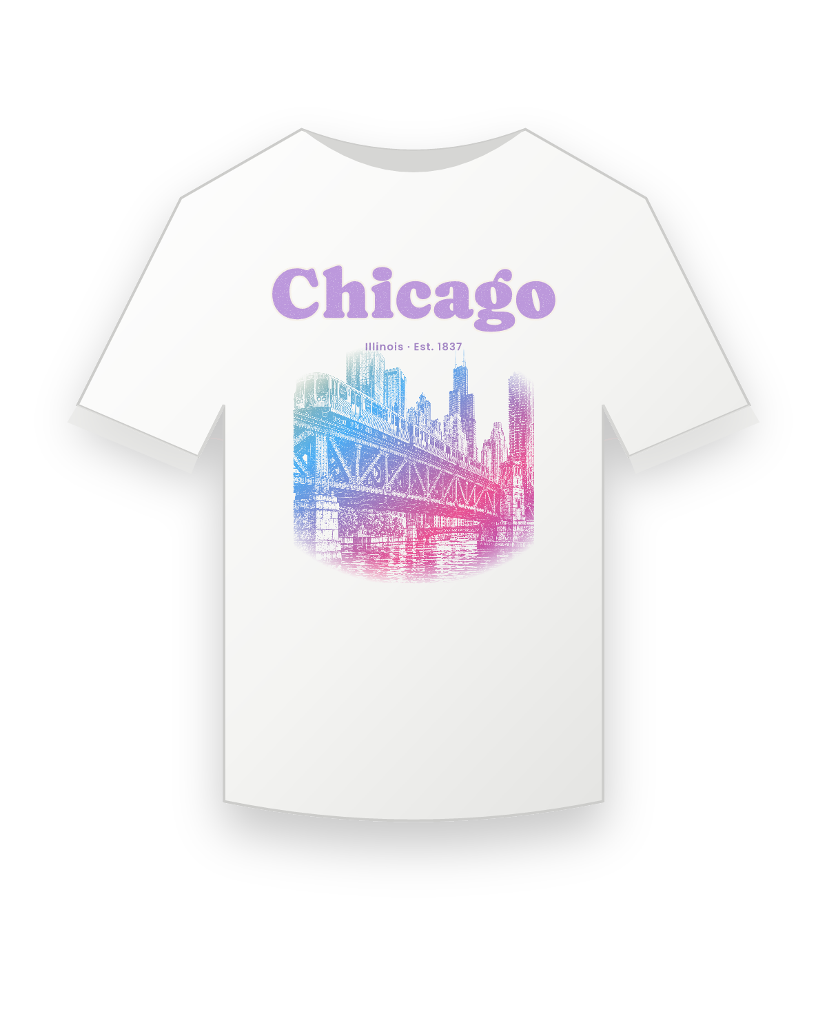Chicago The L Train Youth Tee in White