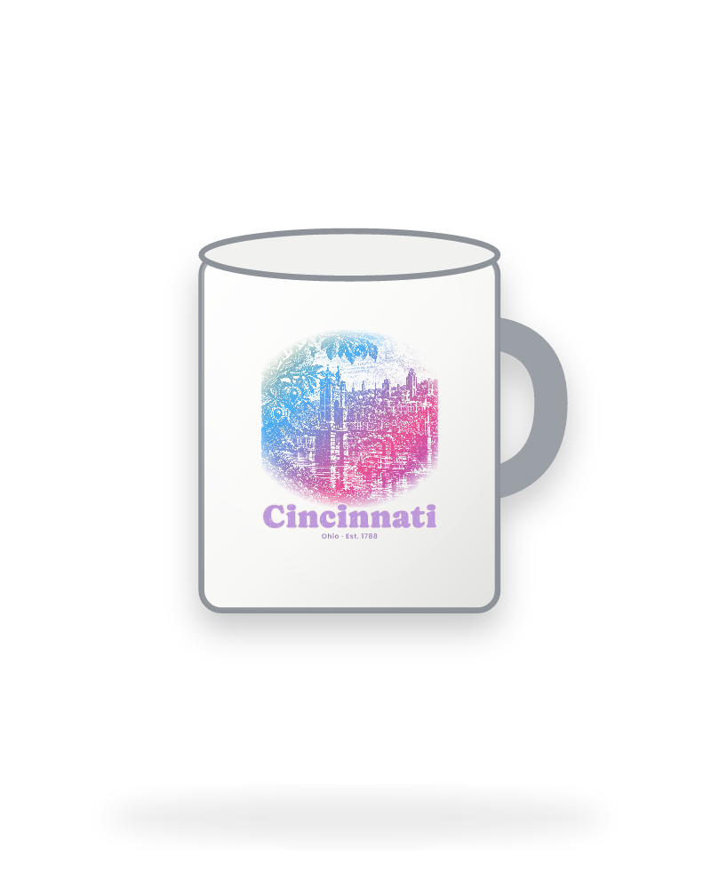 Cincinnati Suspension Bridge Enamel Camp Mug