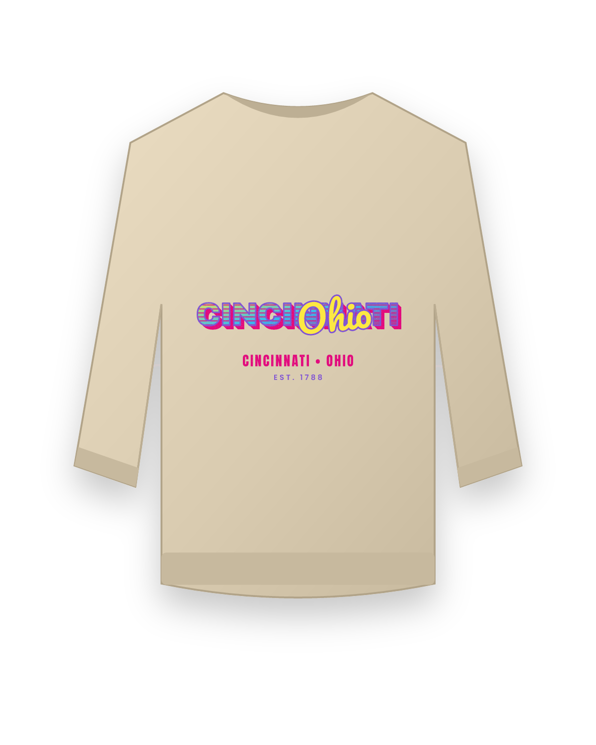 Cincinnati Music TV Crewneck Sweatshirt in Sand