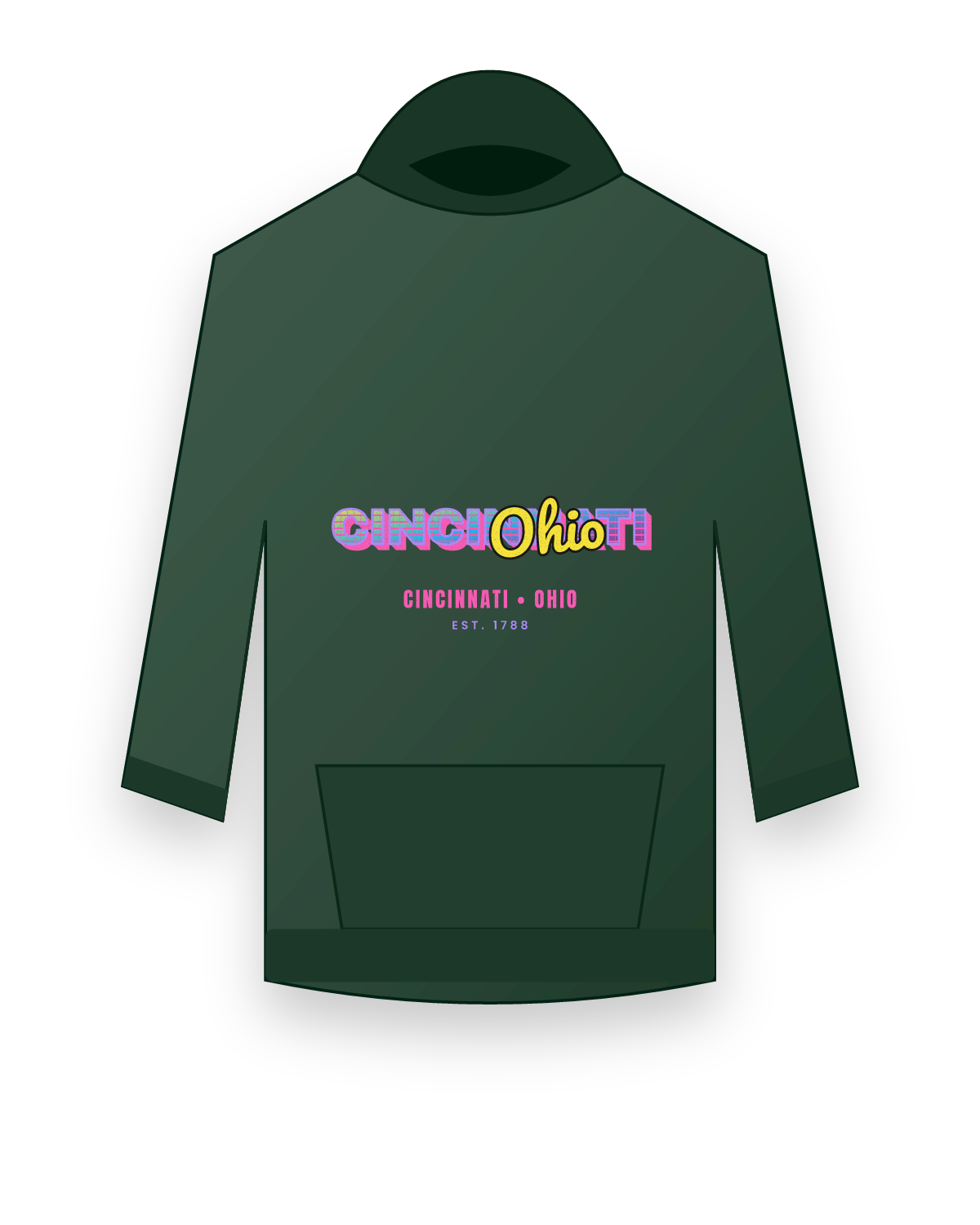 Cincinnati Music TV Hooded Sweatshirt in Forest Green