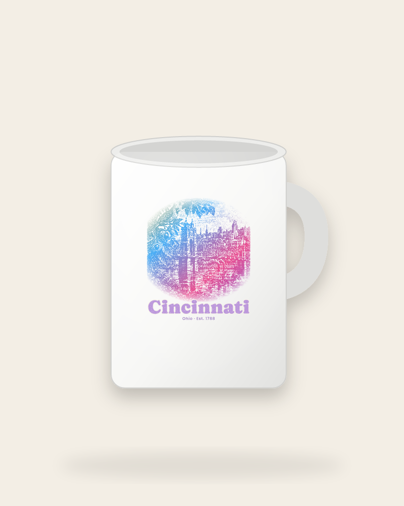 Cincinnati Suspension Bridge Ceramic Mug 15oz