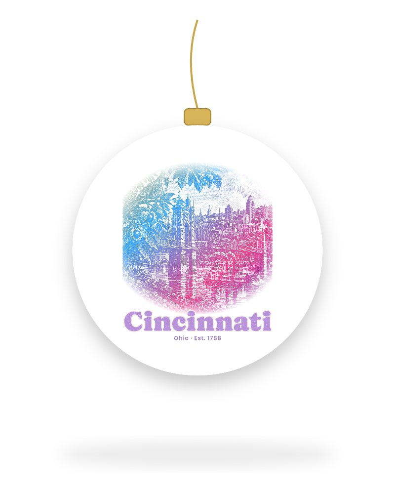 Cincinnati Suspension Bridge Ceramic Ornament