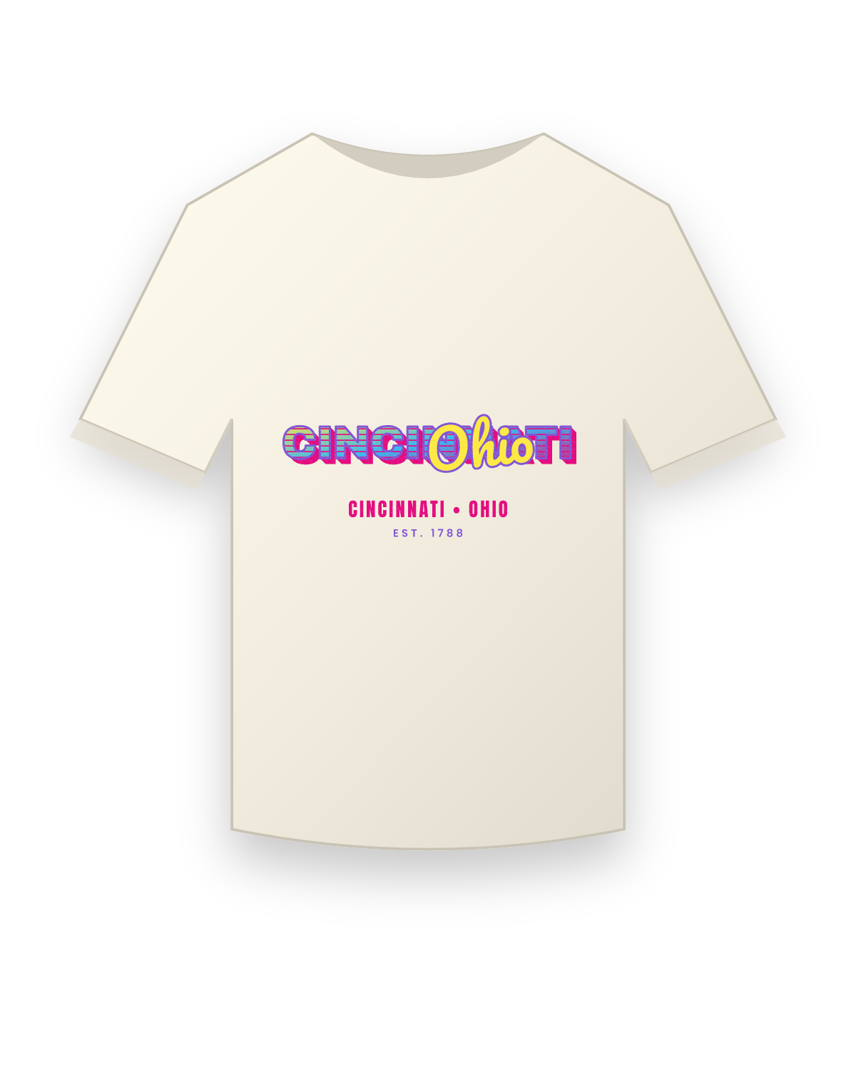Cincinnati Music TV Vintage Wash Tee in Ivory
