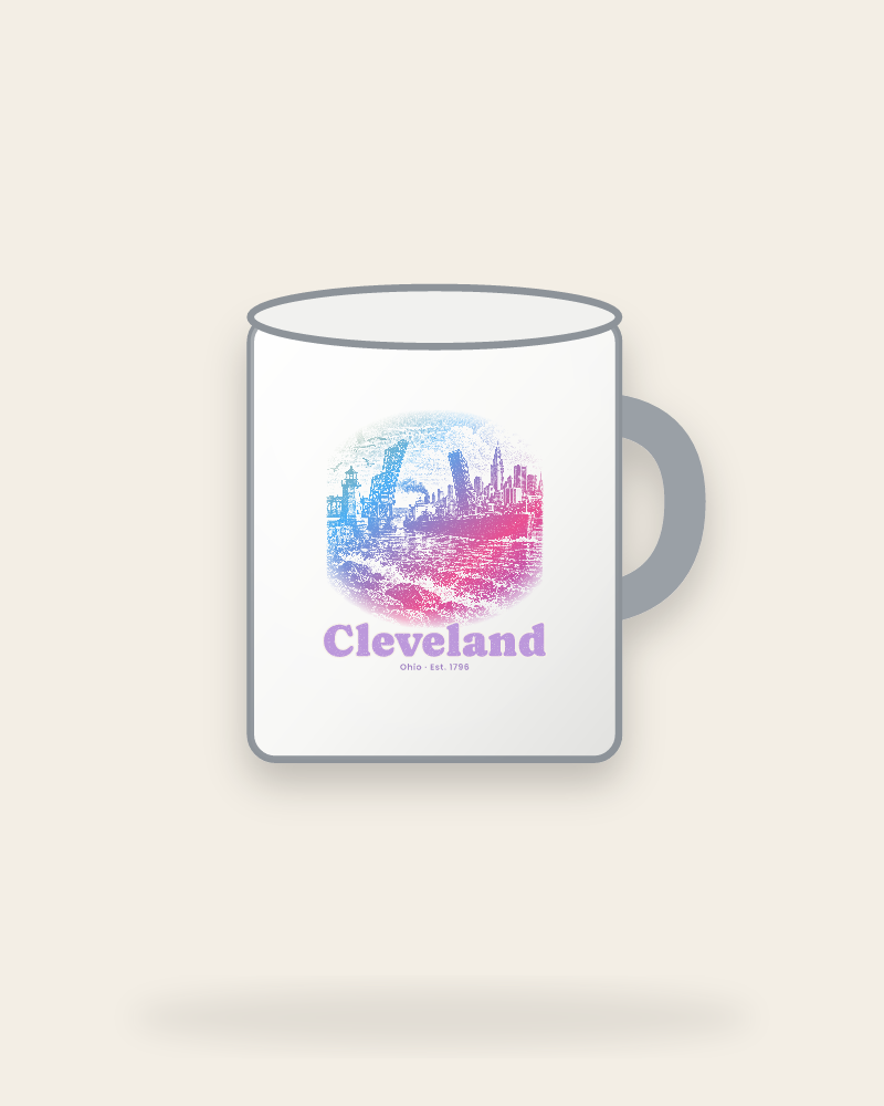 Cleveland Harbor Freighter Enamel Camp Mug
