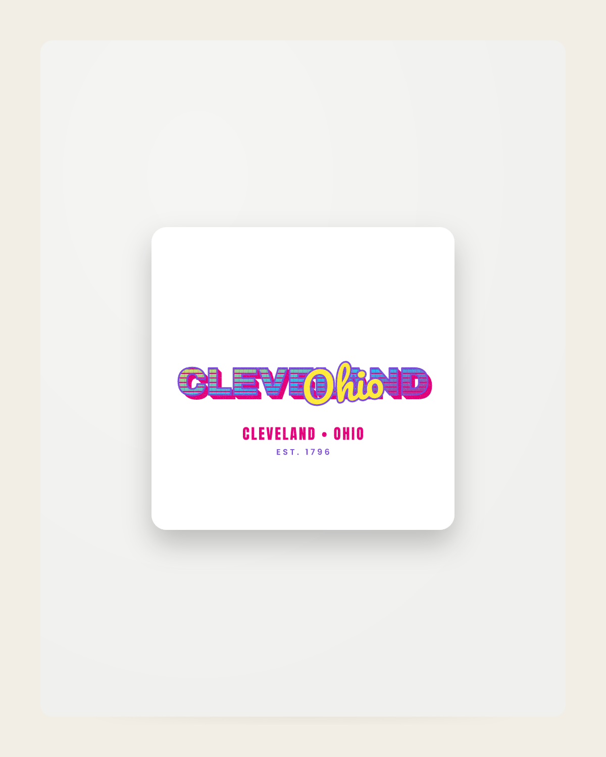 Cleveland Music TV Fridge Magnet in White