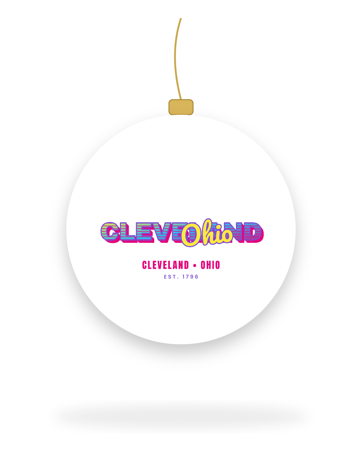 Cleveland Music TV Ceramic Ornament in White