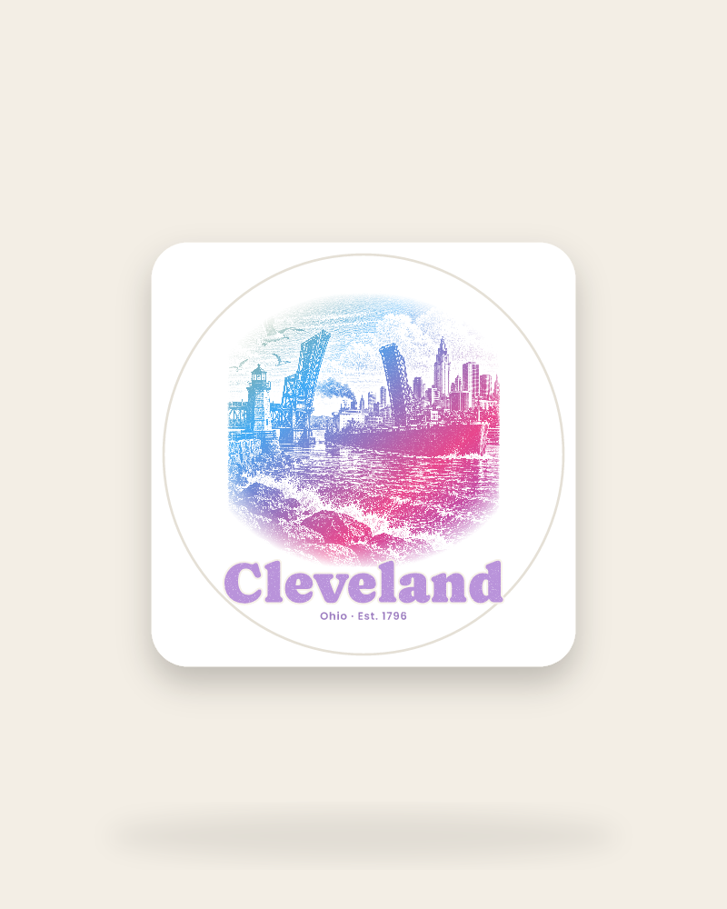 Cleveland Harbor Freighter Kiss-Cut Sticker