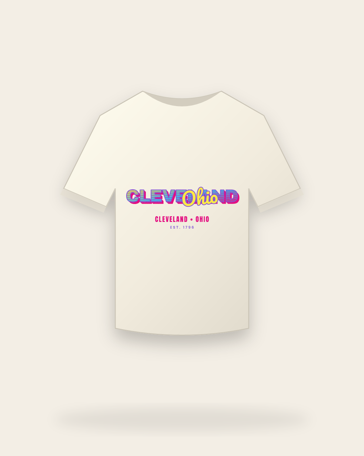 Cleveland Music TV Vintage Wash Tee in Ivory