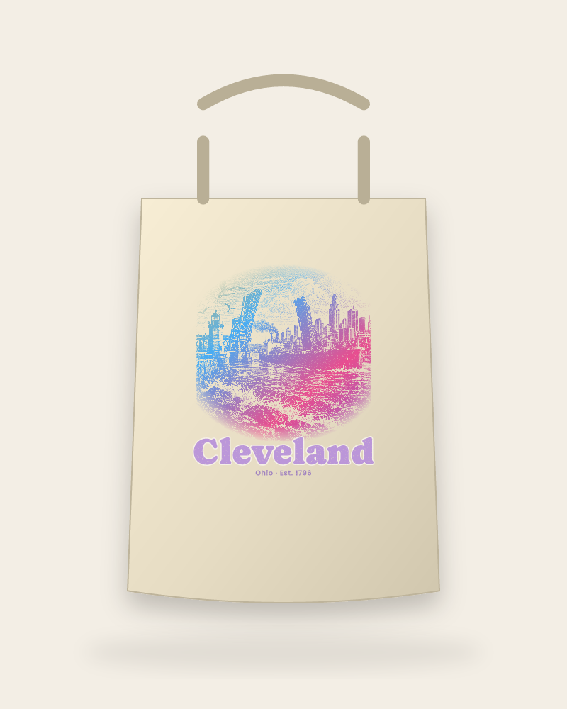 Cleveland Harbor Freighter Canvas Tote