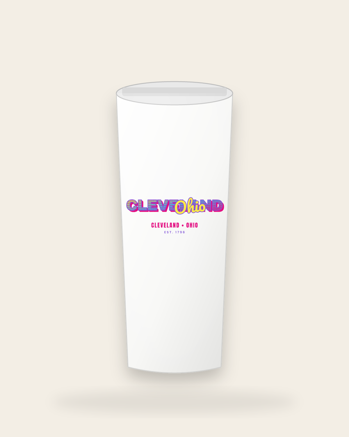 Cleveland Music TV Insulated Tumbler 20oz in White