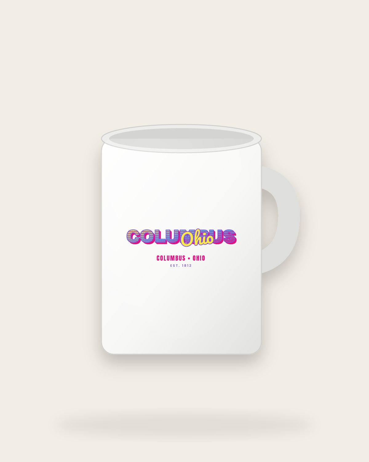 Columbus Music TV Ceramic Mug 15oz in White