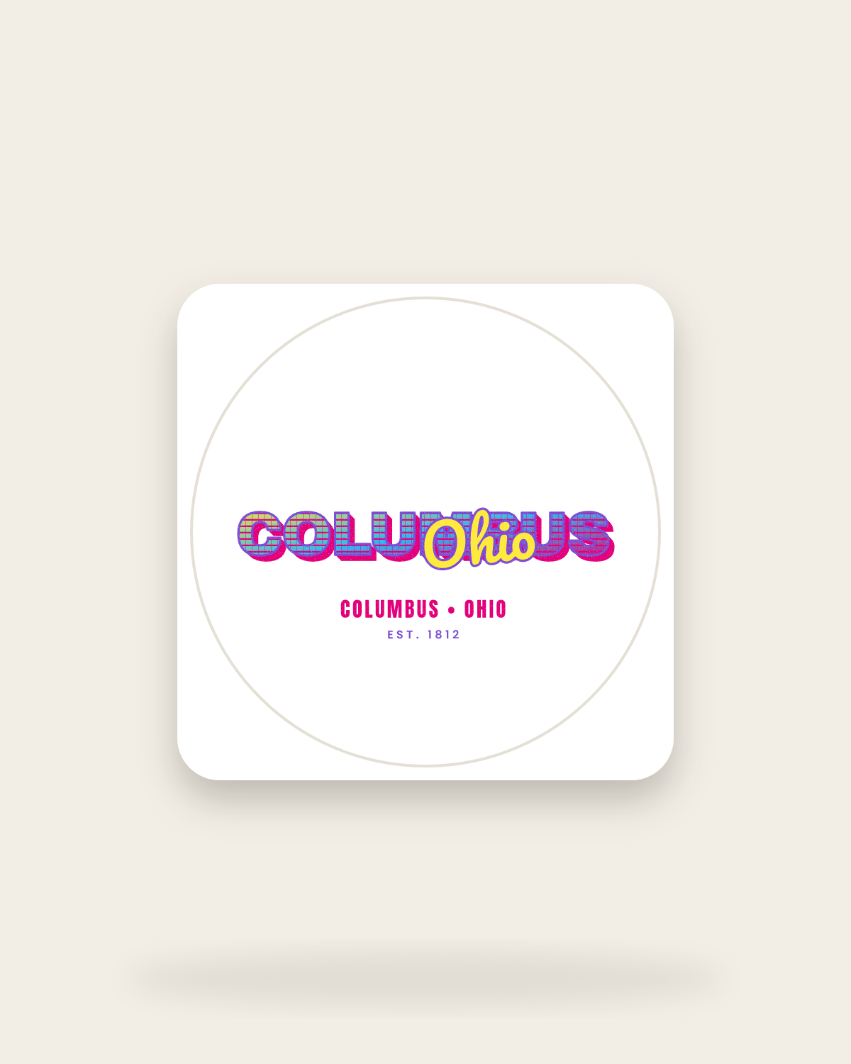 Columbus Music TV Kiss-Cut Sticker in White
