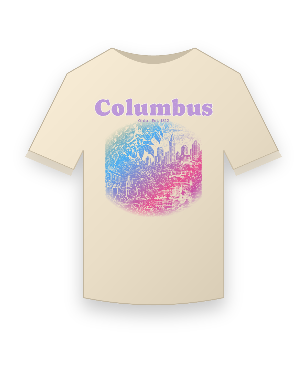 Columbus Scioto Mile Organic Cotton Tee in Natural