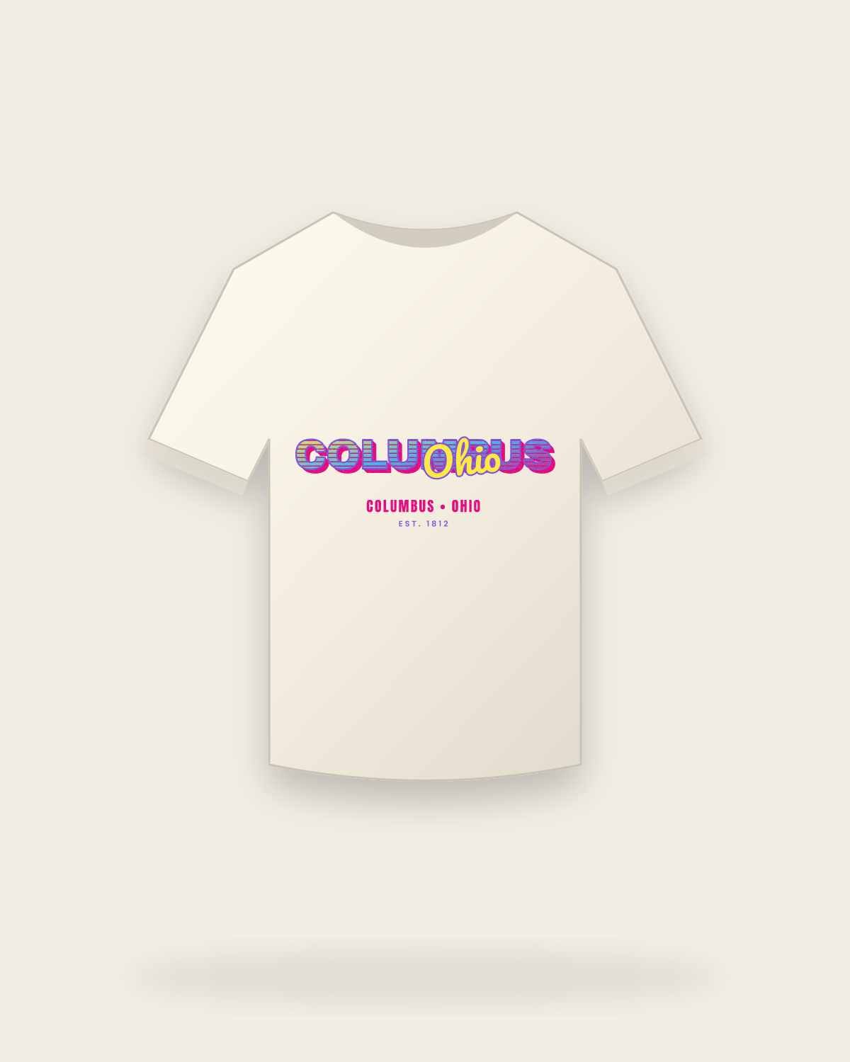 Columbus Music TV Vintage Wash Tee in Ivory