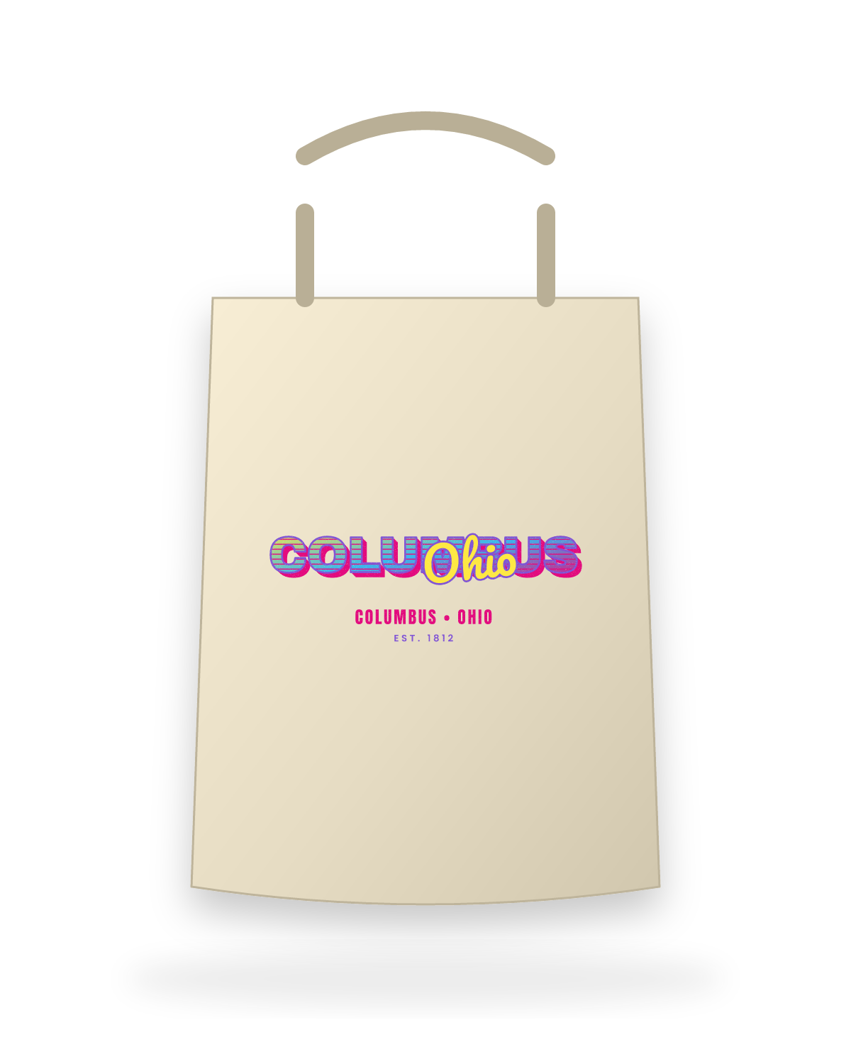 Columbus Music TV Canvas Tote in Beige