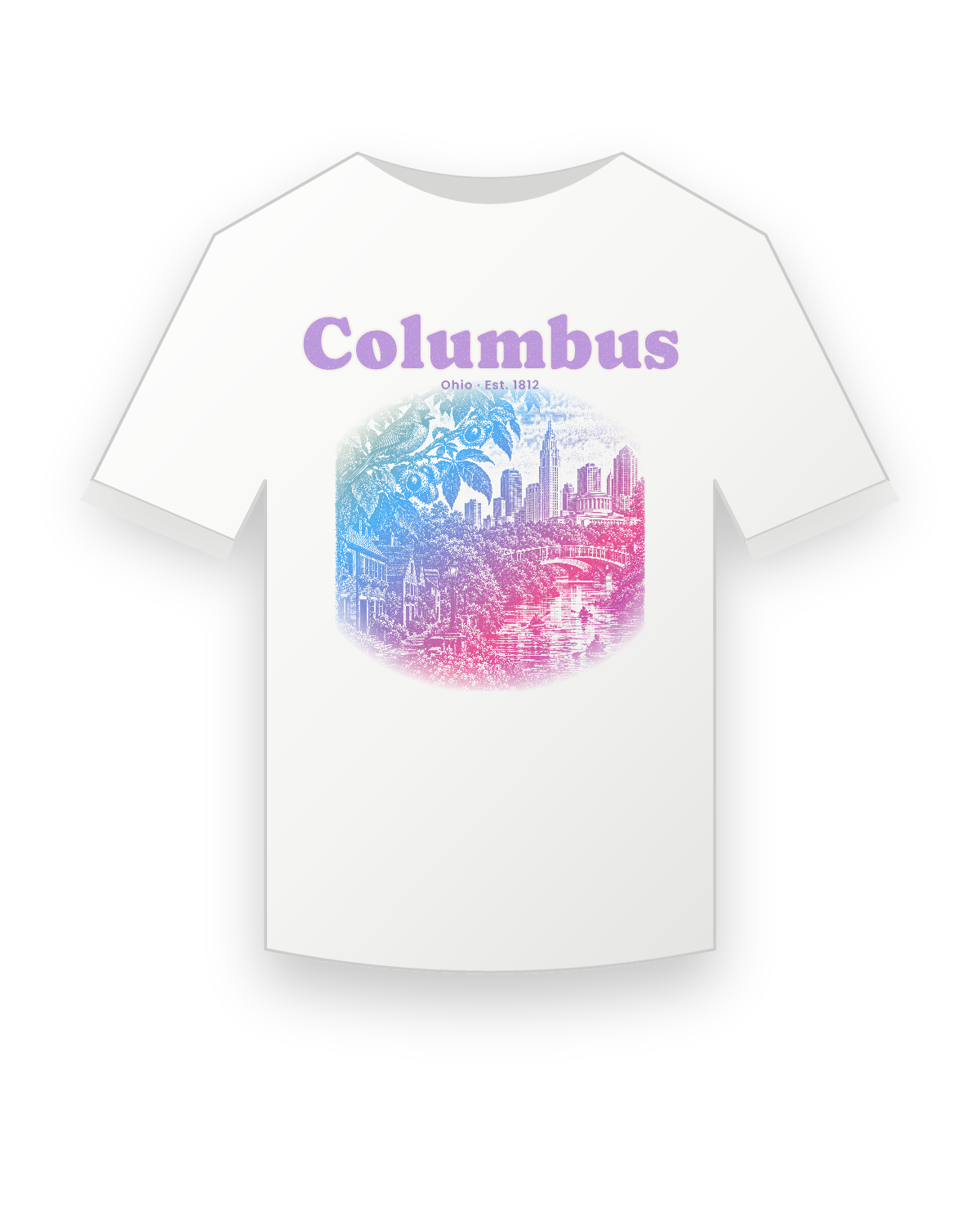 Columbus Scioto Mile Youth Tee in White
