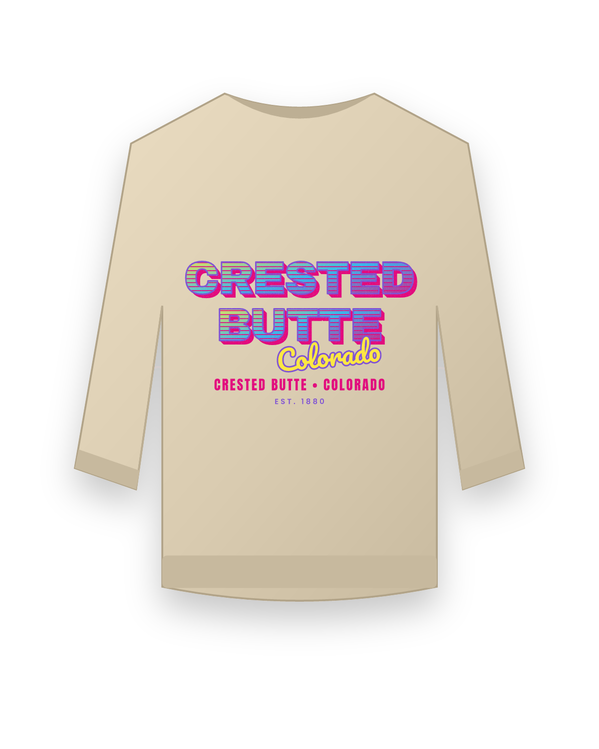 Crested Butte Music TV Crewneck Sweatshirt in Sand