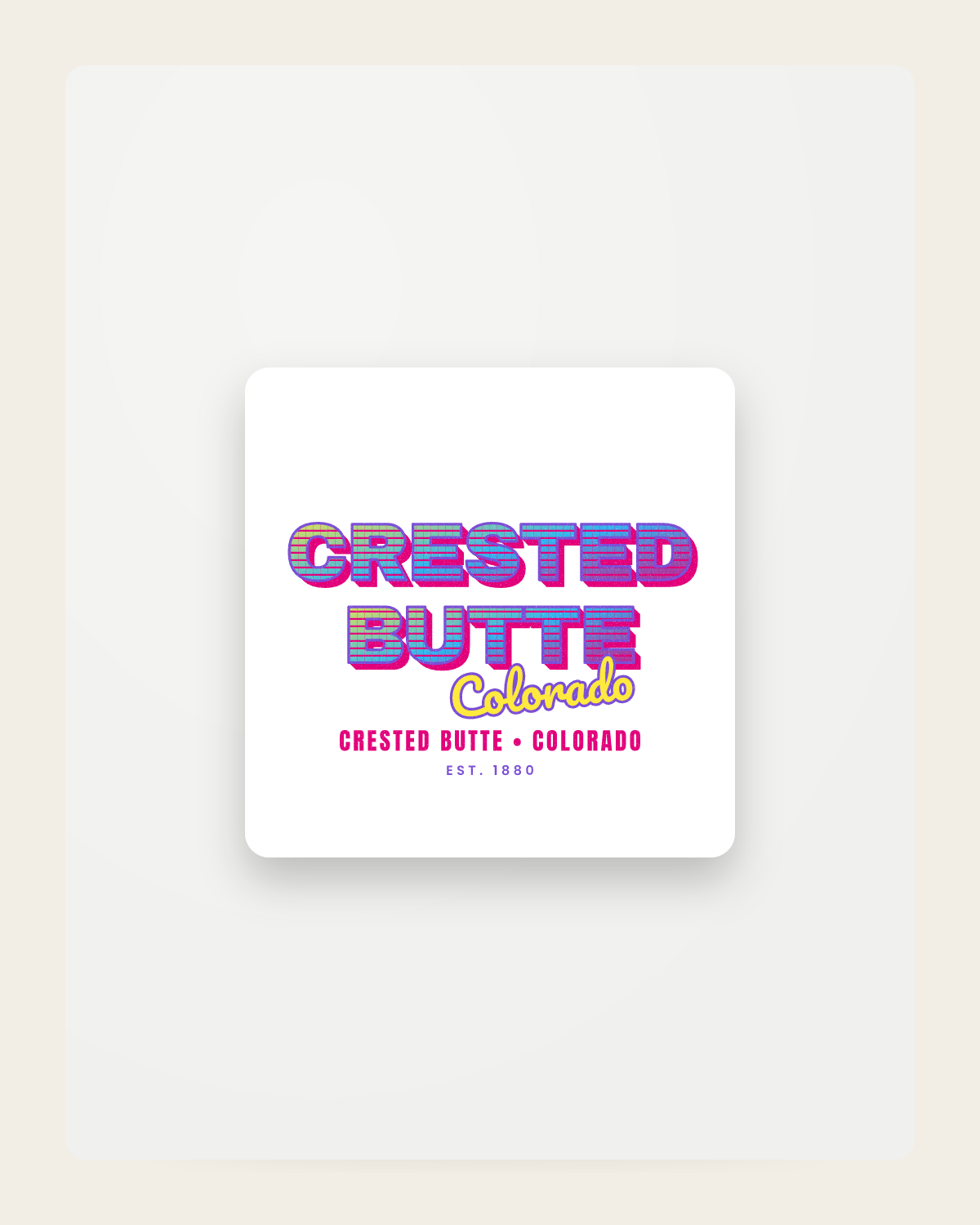 Crested Butte Music TV Fridge Magnet in White