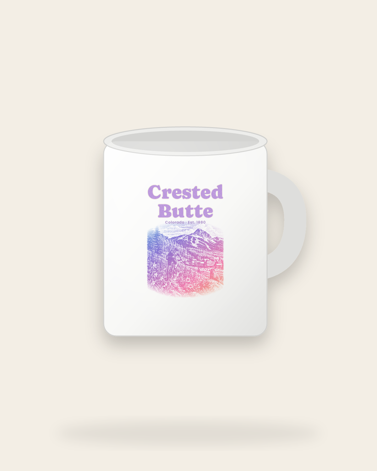 Crested Butte Wildflower Trail Ceramic Mug 11oz in White