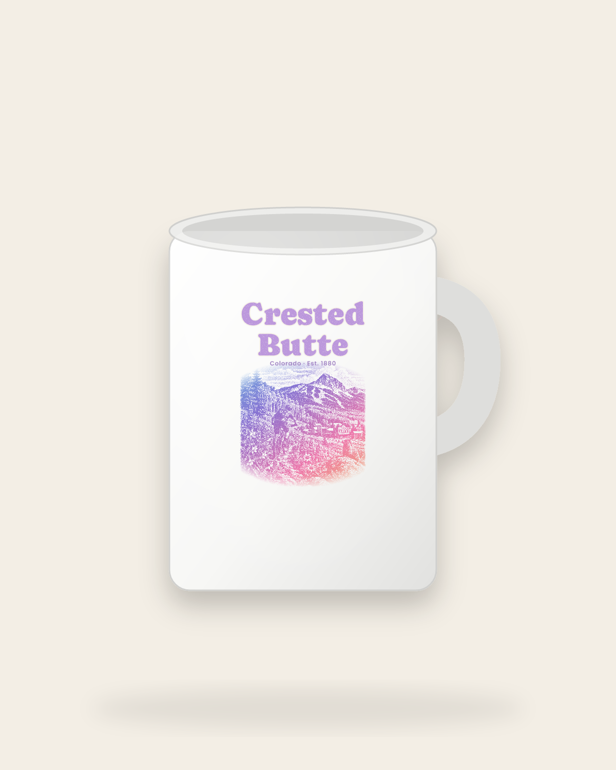 Crested Butte Wildflower Trail Ceramic Mug 15oz in White