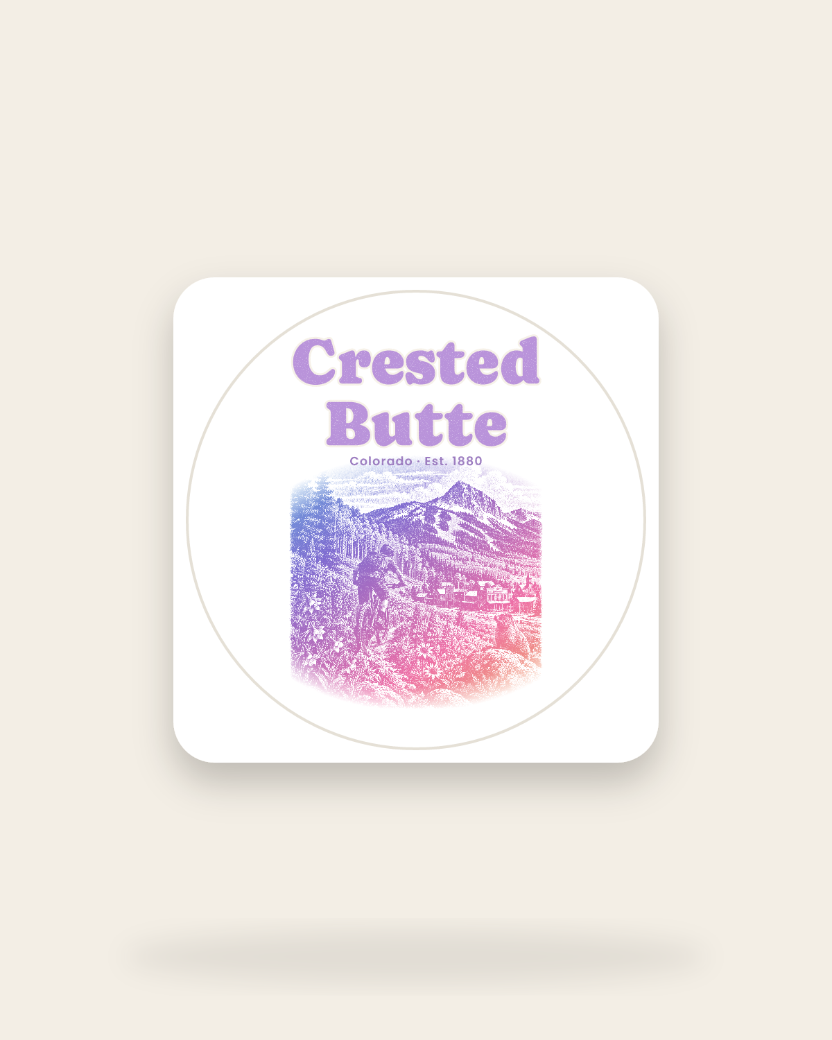 Crested Butte Wildflower Trail Kiss-Cut Sticker in White