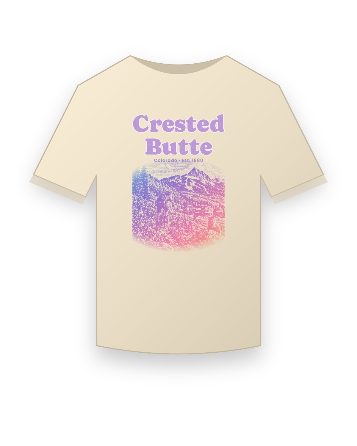 Crested Butte, CO Wildflower Trail Classic Tee in Natural