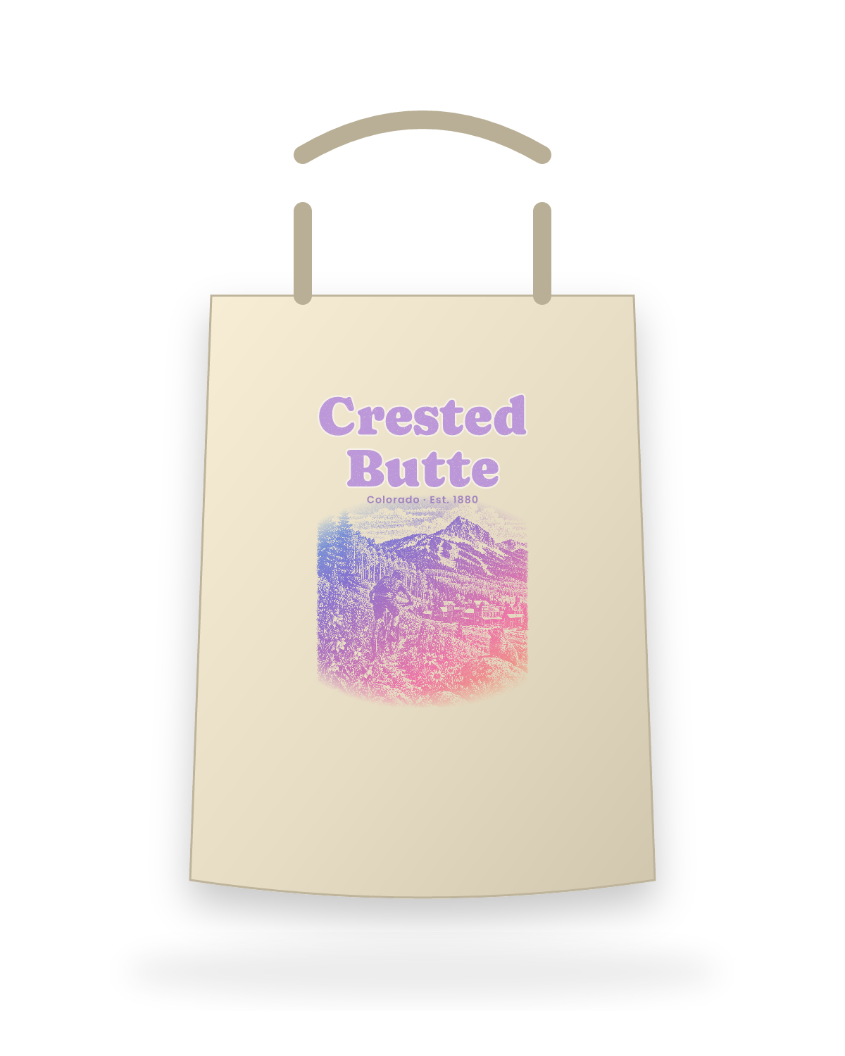 Crested Butte Wildflower Trail Canvas Tote in Beige