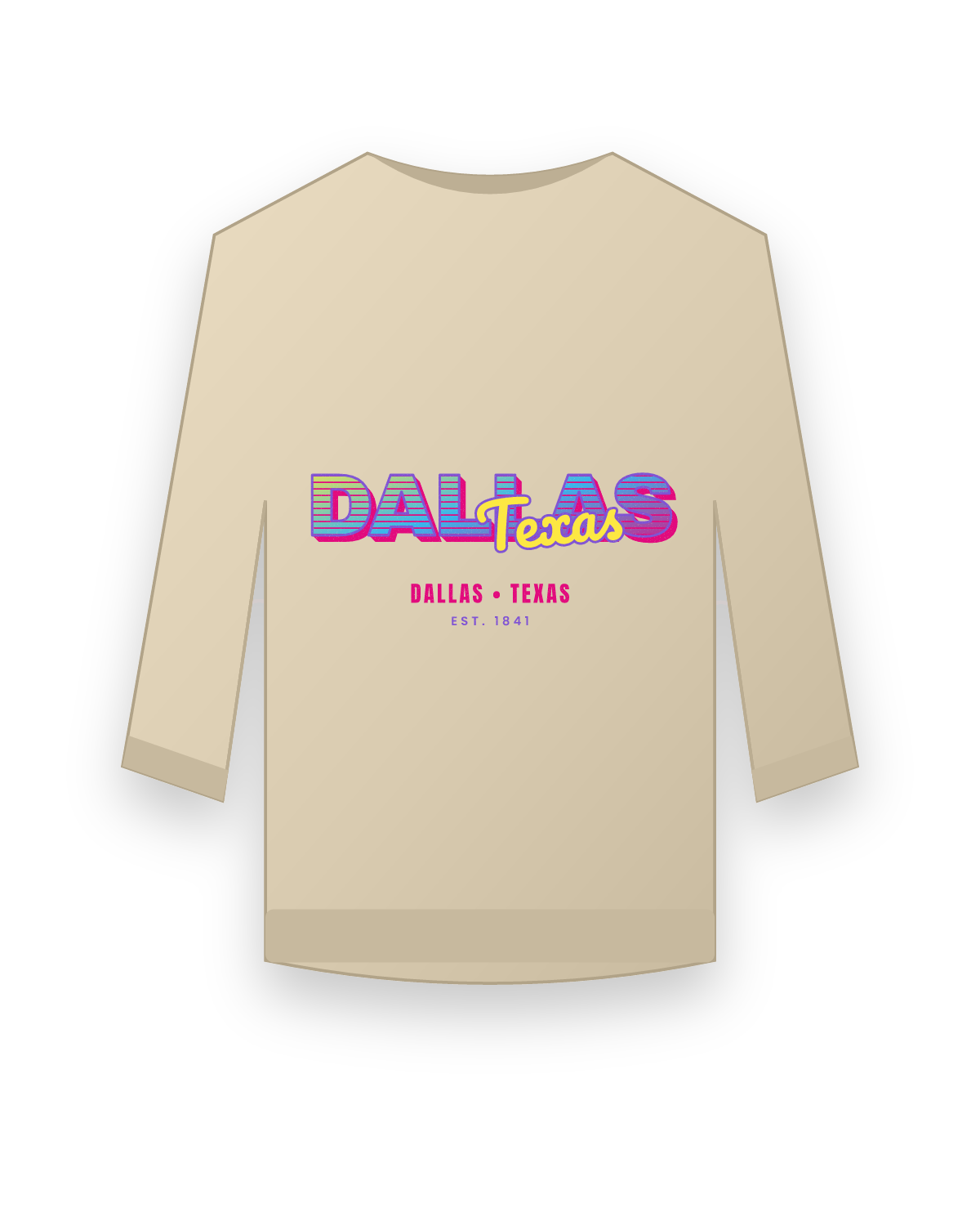 Dallas Music TV Crewneck Sweatshirt in Sand